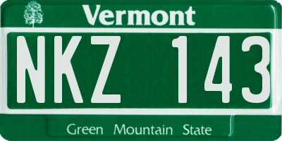 VT license plate NKZ143