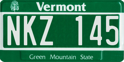 VT license plate NKZ145
