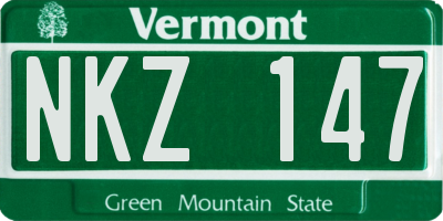 VT license plate NKZ147