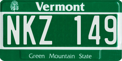 VT license plate NKZ149