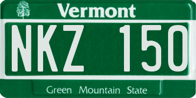 VT license plate NKZ150