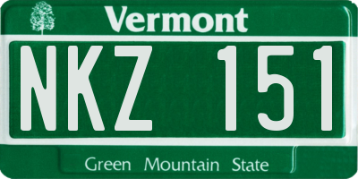 VT license plate NKZ151