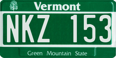 VT license plate NKZ153