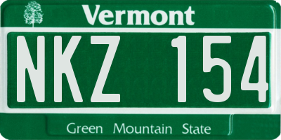 VT license plate NKZ154