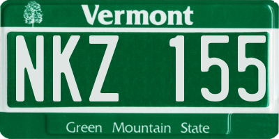 VT license plate NKZ155