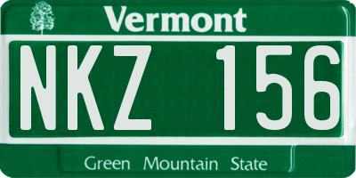 VT license plate NKZ156