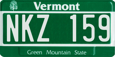 VT license plate NKZ159