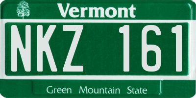 VT license plate NKZ161