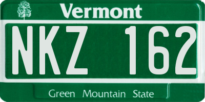 VT license plate NKZ162