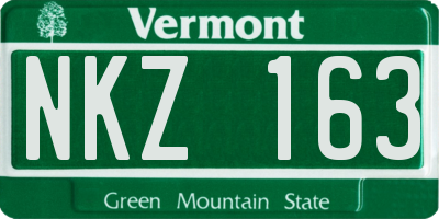 VT license plate NKZ163