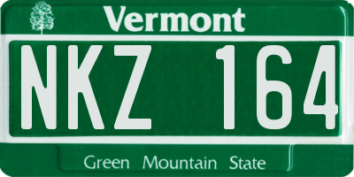 VT license plate NKZ164