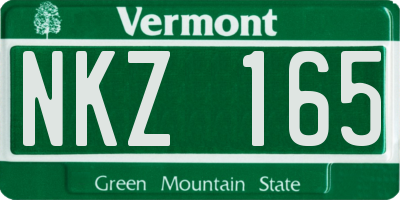 VT license plate NKZ165