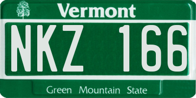 VT license plate NKZ166