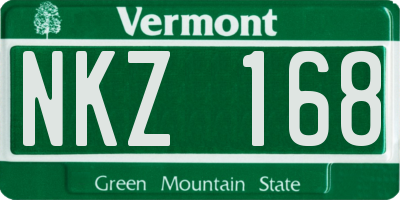 VT license plate NKZ168