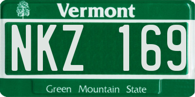 VT license plate NKZ169