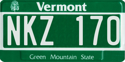 VT license plate NKZ170