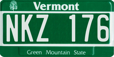 VT license plate NKZ176