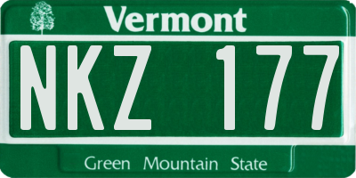 VT license plate NKZ177
