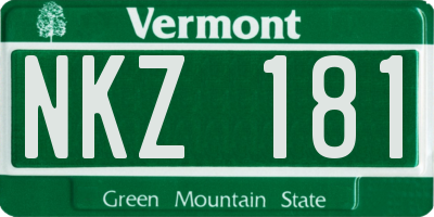 VT license plate NKZ181