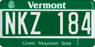VT license plate NKZ184