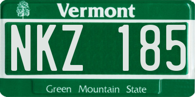 VT license plate NKZ185