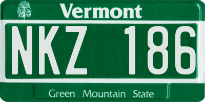VT license plate NKZ186