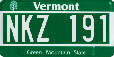 VT license plate NKZ191