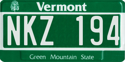 VT license plate NKZ194