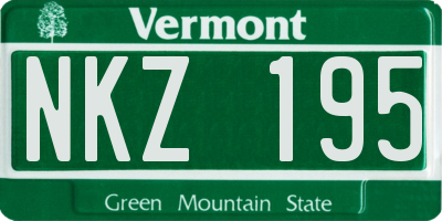 VT license plate NKZ195