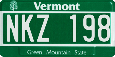 VT license plate NKZ198