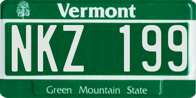 VT license plate NKZ199