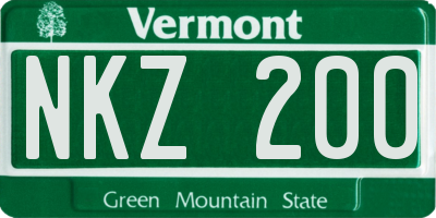 VT license plate NKZ200