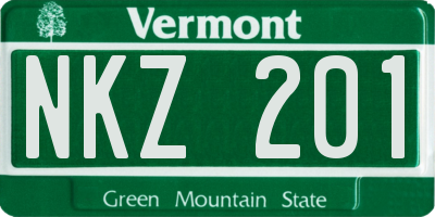 VT license plate NKZ201