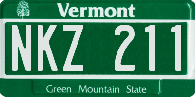 VT license plate NKZ211
