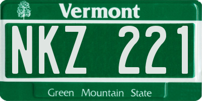 VT license plate NKZ221