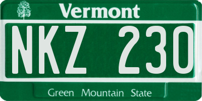 VT license plate NKZ230