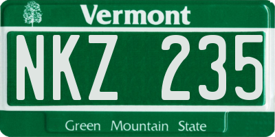 VT license plate NKZ235