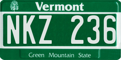 VT license plate NKZ236