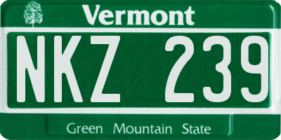 VT license plate NKZ239