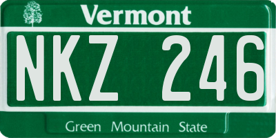 VT license plate NKZ246