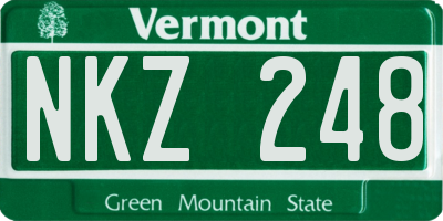 VT license plate NKZ248