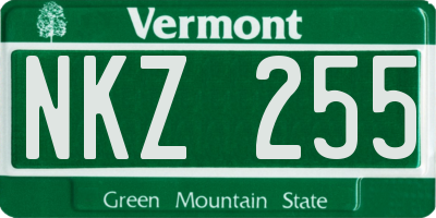 VT license plate NKZ255