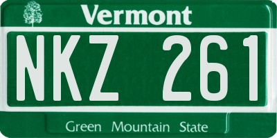 VT license plate NKZ261
