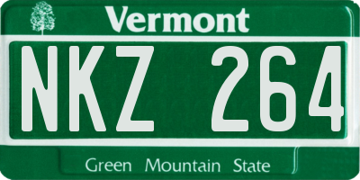 VT license plate NKZ264
