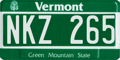 VT license plate NKZ265