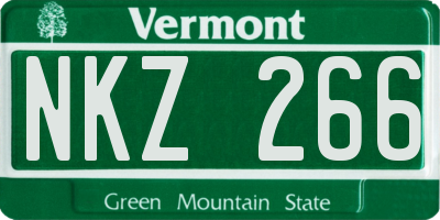 VT license plate NKZ266