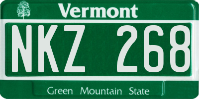 VT license plate NKZ268