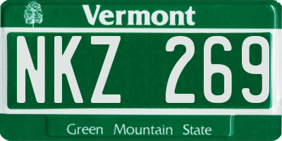 VT license plate NKZ269