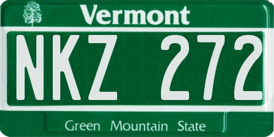 VT license plate NKZ272