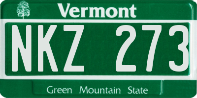 VT license plate NKZ273
